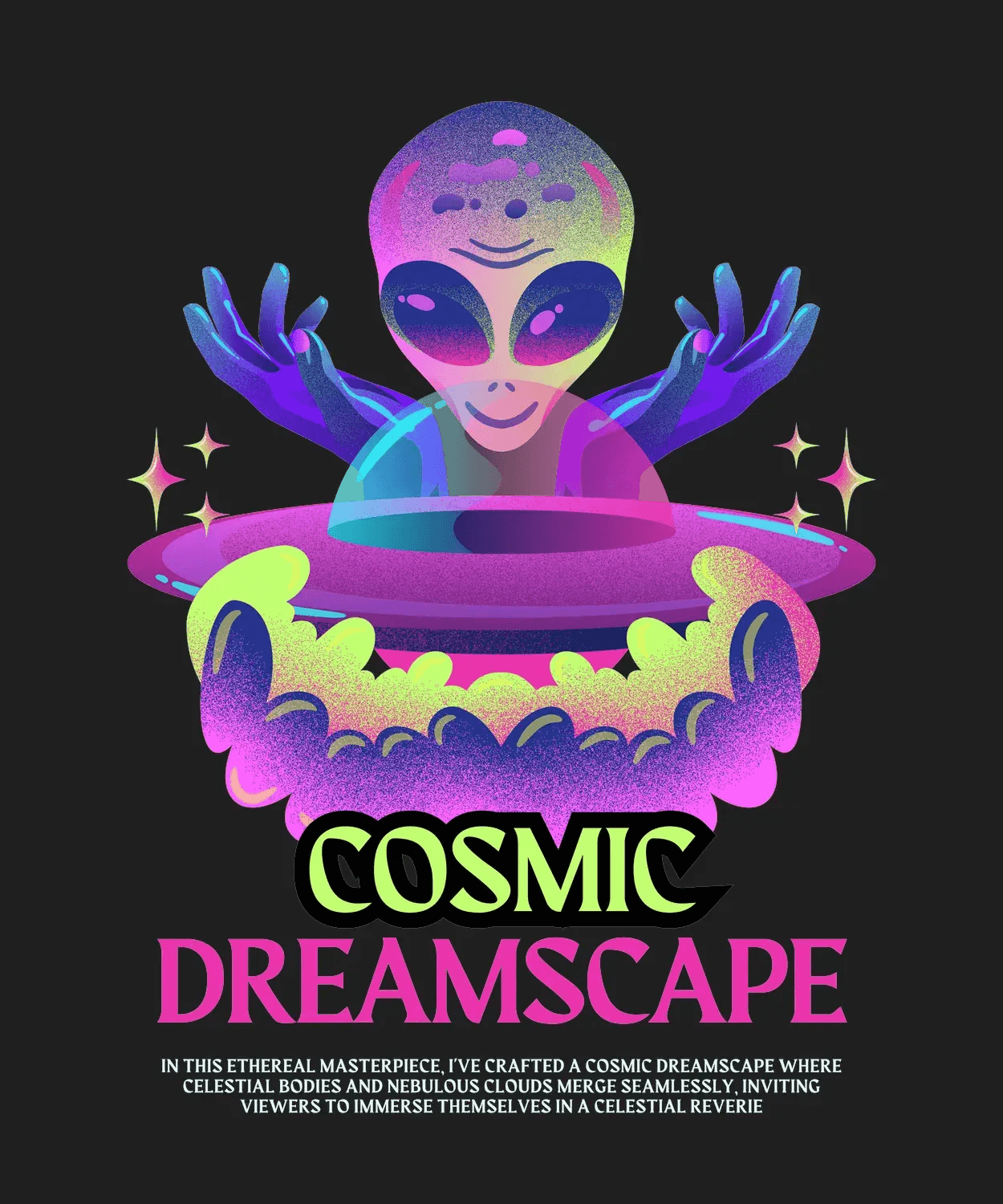 Cosmic Dreamscape - DTF Ready to Press - Heat Press Transfer