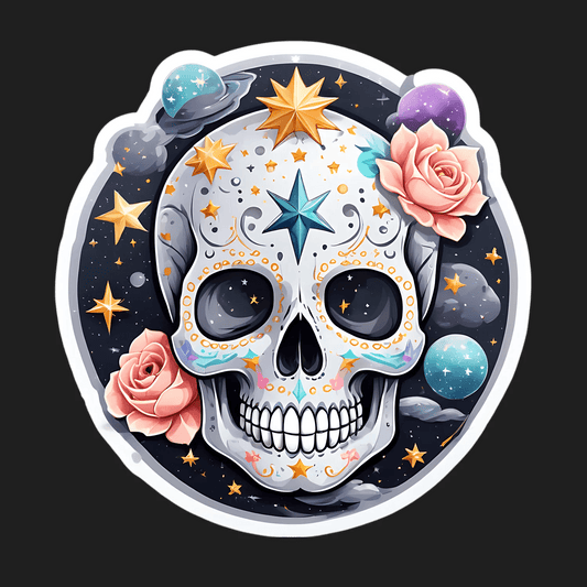 Cosmic Skull - Sticker - Heat Press Transfer