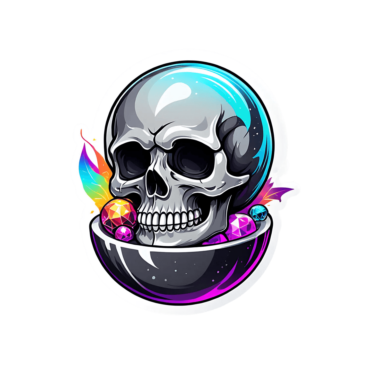 Cosmic Skull - UV DTF Sticker - Heat Press Transfer