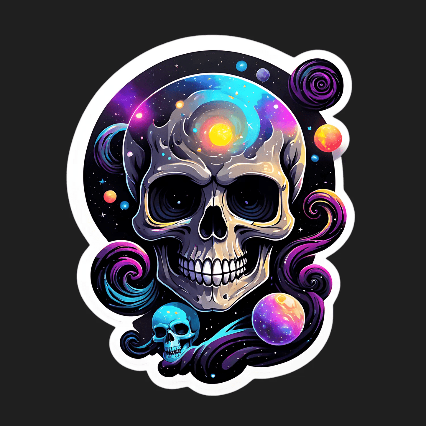 Cosmic Skull Galaxy - Sticker - Heat Press Transfer
