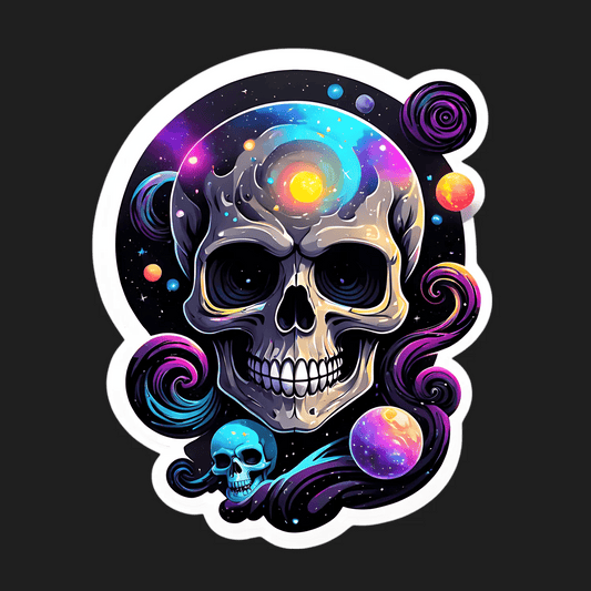 Cosmic Skull Galaxy - Sticker - Heat Press Transfer