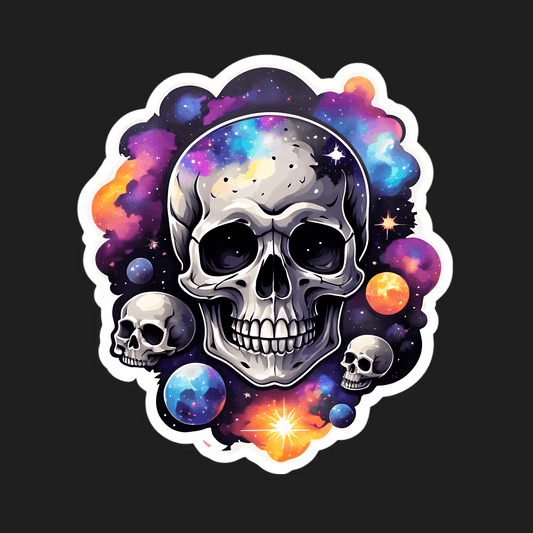 Cosmic Skull Galaxy - Sticker - Heat Press Transfer