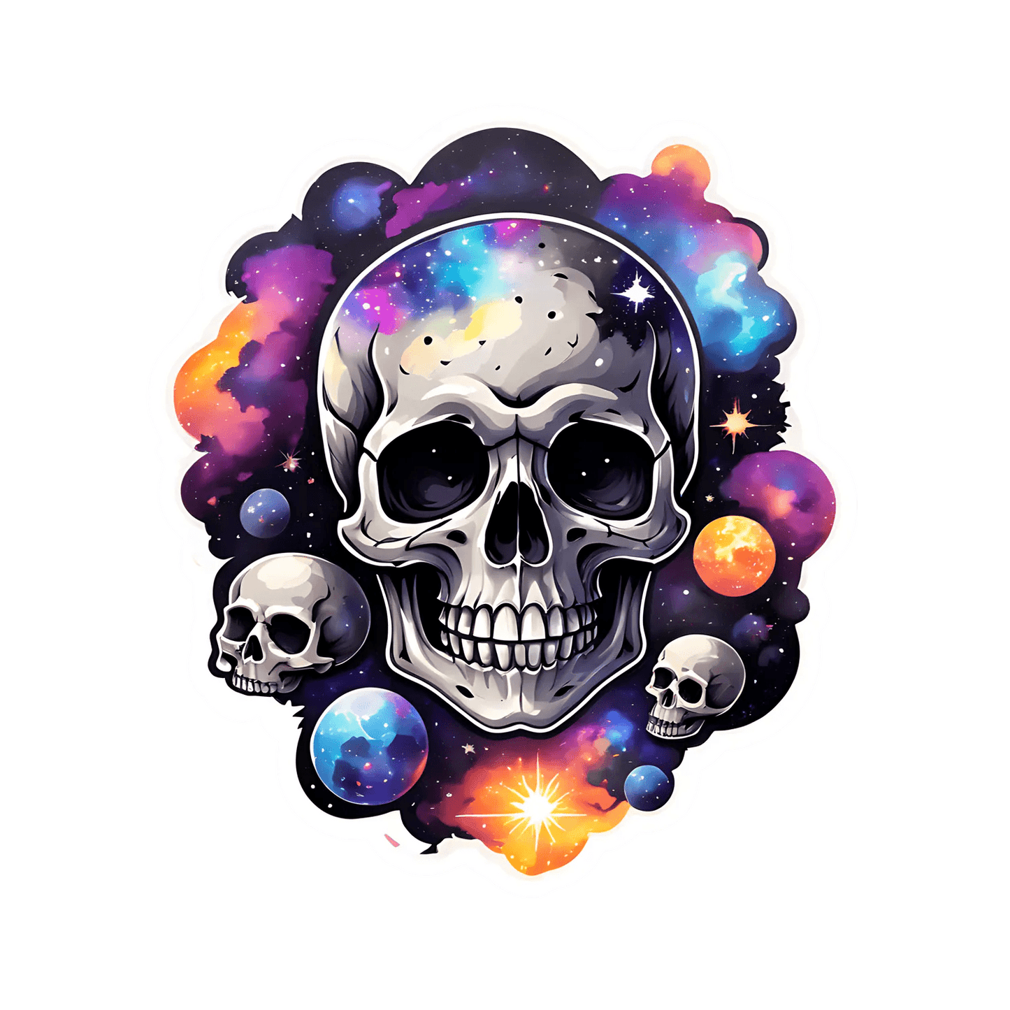 Cosmic Skull Galaxy - Sticker - Heat Press Transfer