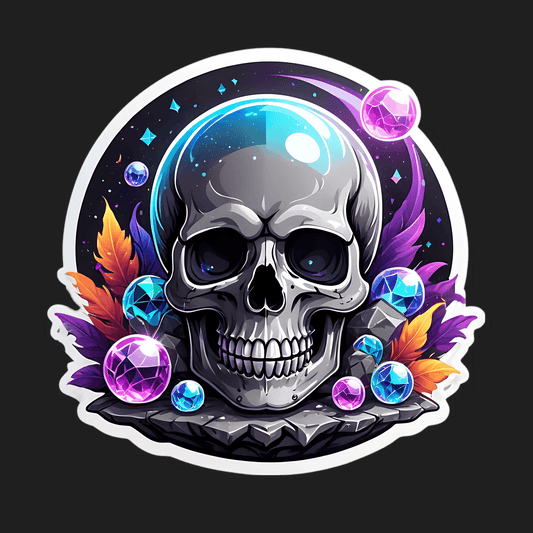 Cosmic Skull Sticker - Colorful Galactic Theme - Heat Press Transfer