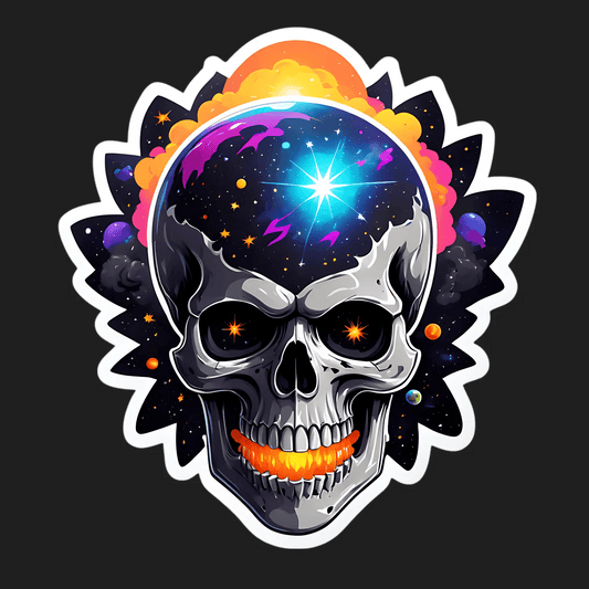 Cosmic Skull Sticker - Durable and Vibrant - Heat Press Transfer