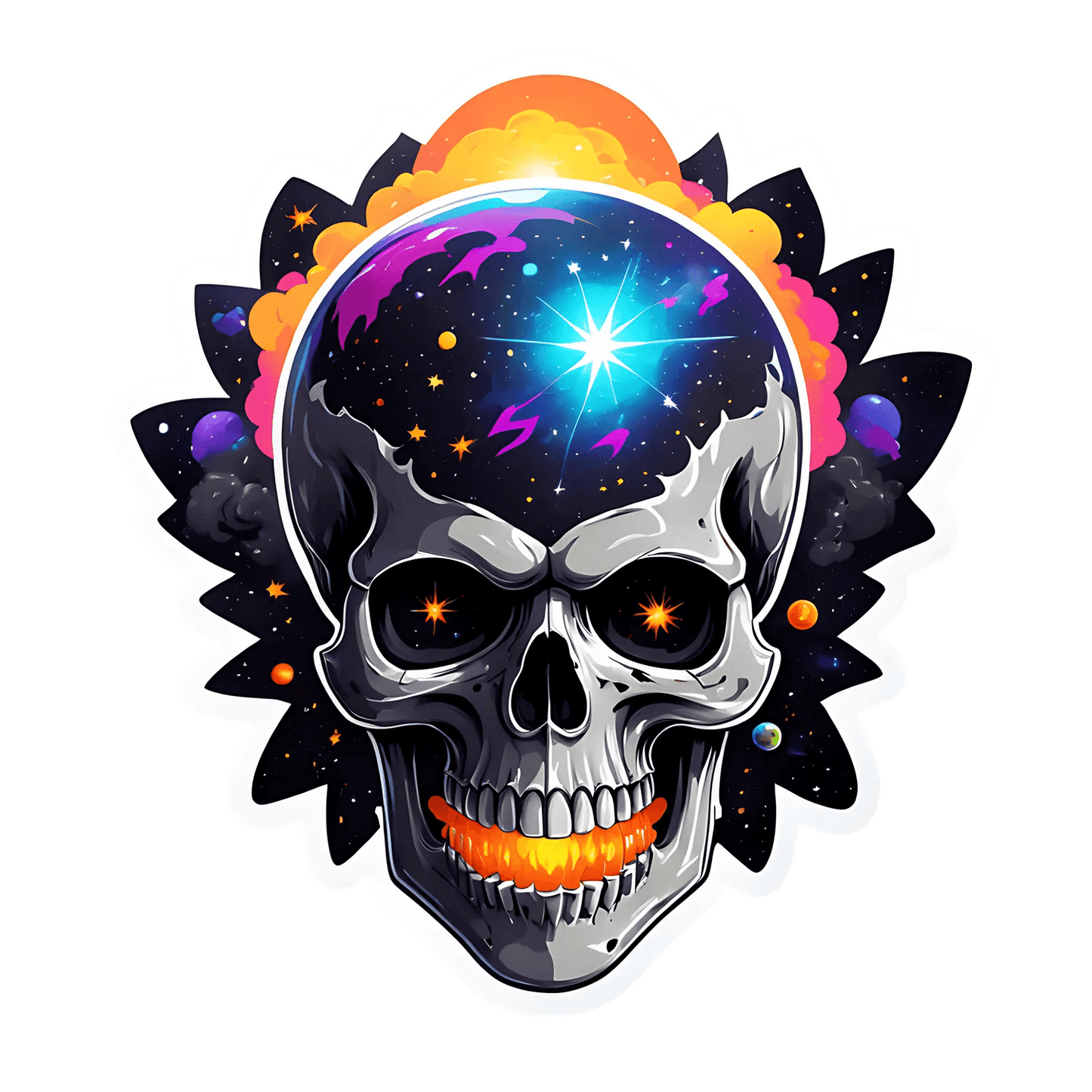 Cosmic Skull Sticker - Durable and Vibrant - Heat Press Transfer