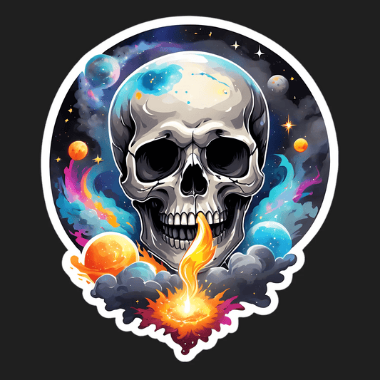 Cosmic Skull Sticker - Galactic Space Design - Heat Press Transfer