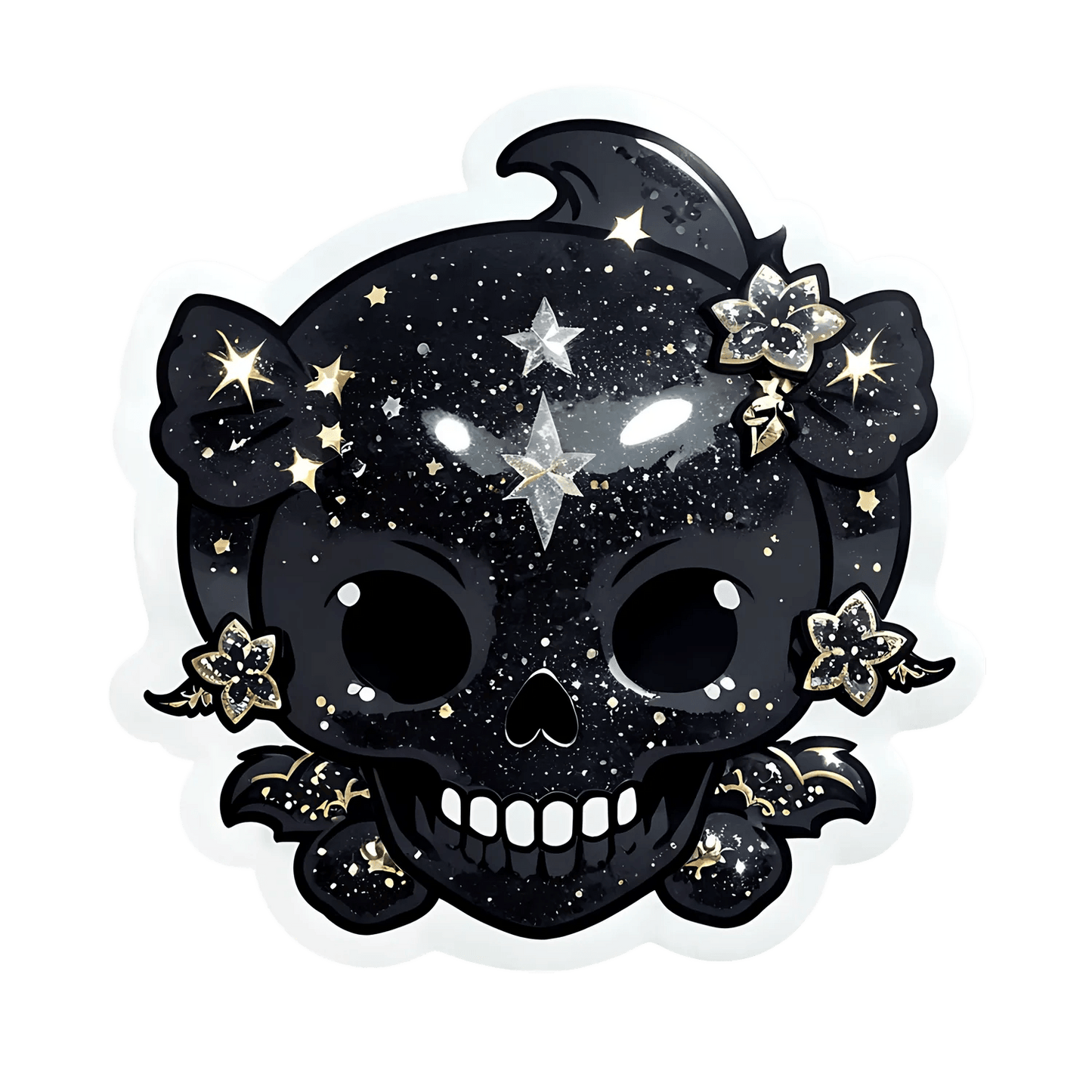 Cosmic Skull Sticker - Sparkling Star Design - Heat Press Transfer
