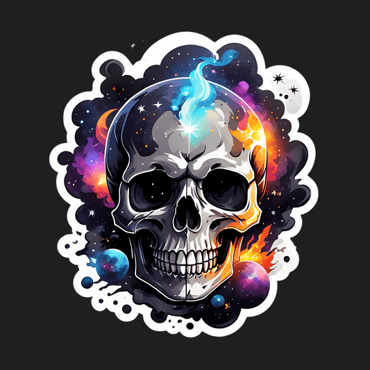 Cosmic Skull Sticker - UV DTF Design - Heat Press Transfer
