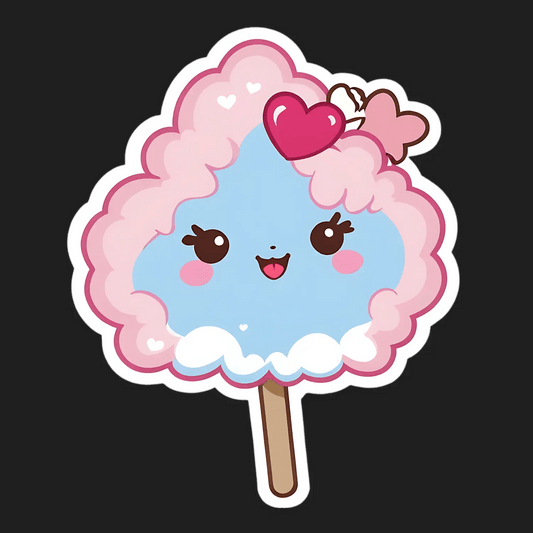 Cotton Candy - Cute Kawaii Sticker - Heat Press Transfer