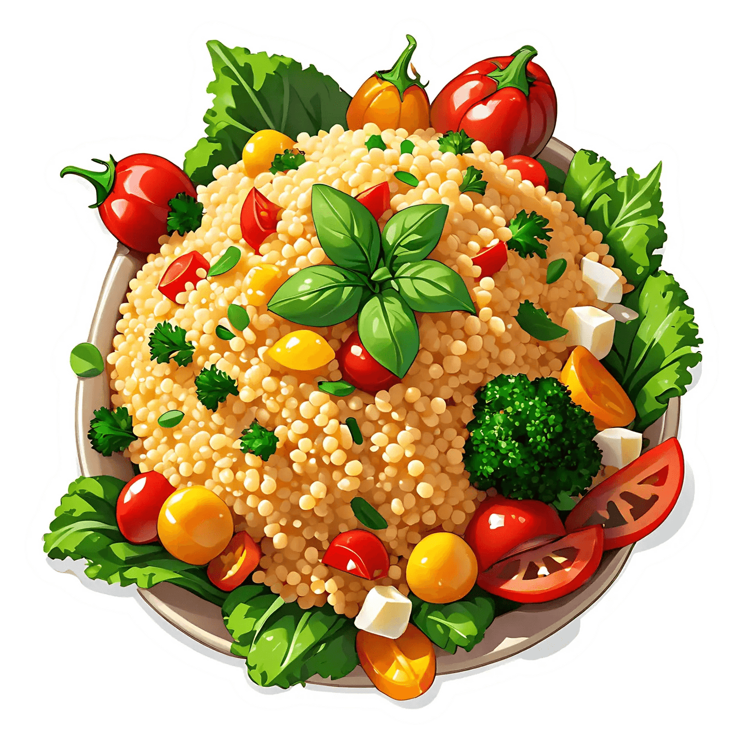 Couscous Salad Bowl Sticker - Heat Press Transfer