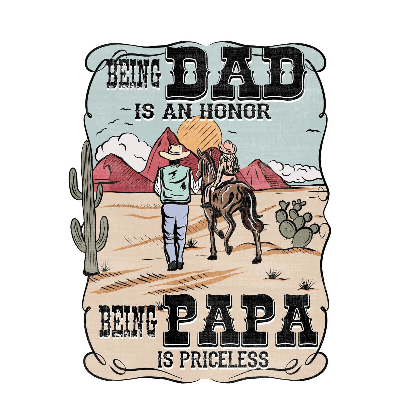 Cowboy Design - DTF Ready To Press - Heat Press Transfer