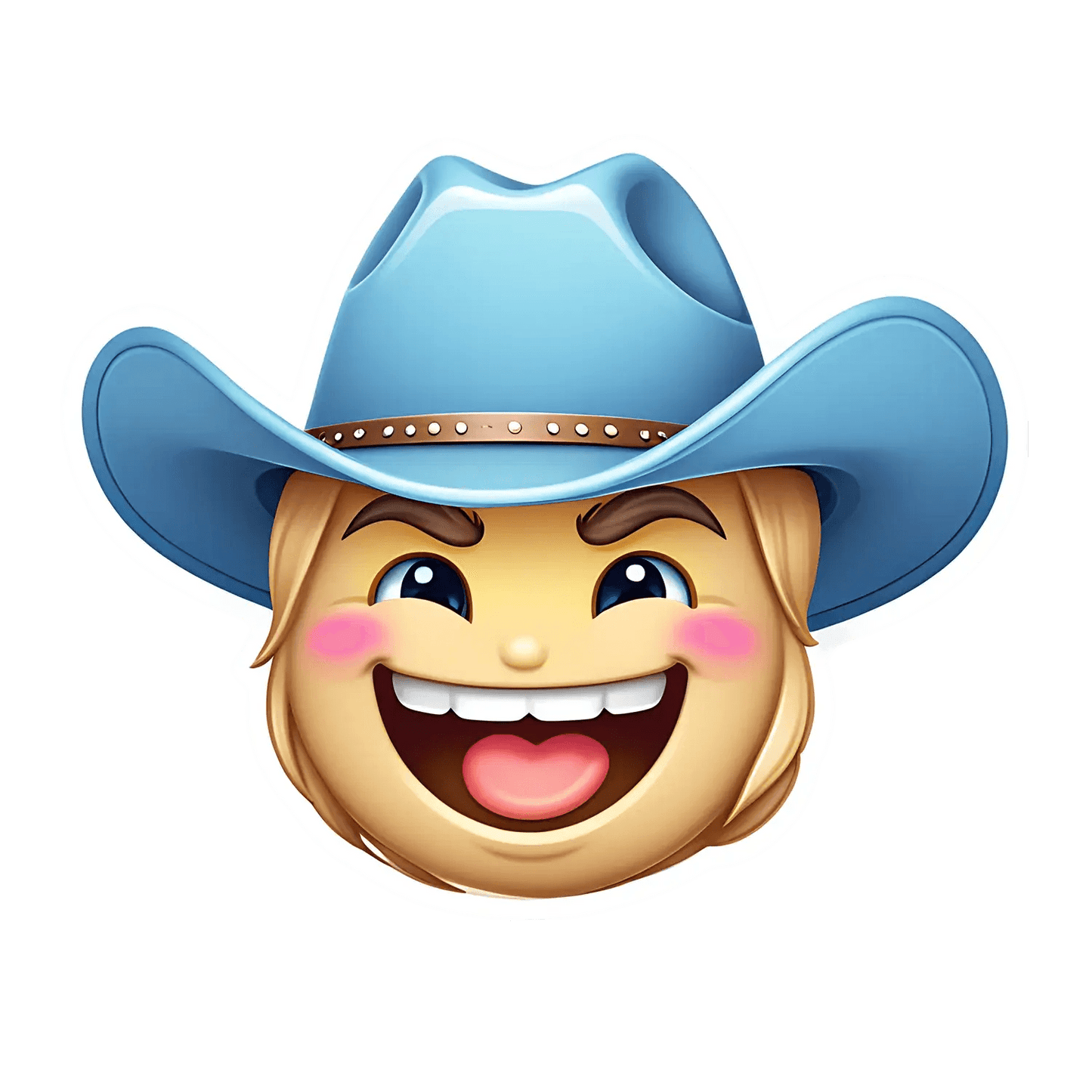 Cowboy Emoji - Vibrant UV Sticker - Heat Press Transfer