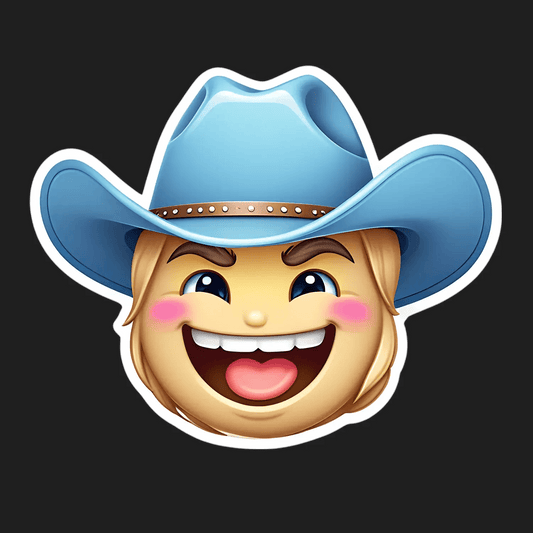Cowboy Emoji - Vibrant UV Sticker - Heat Press Transfer