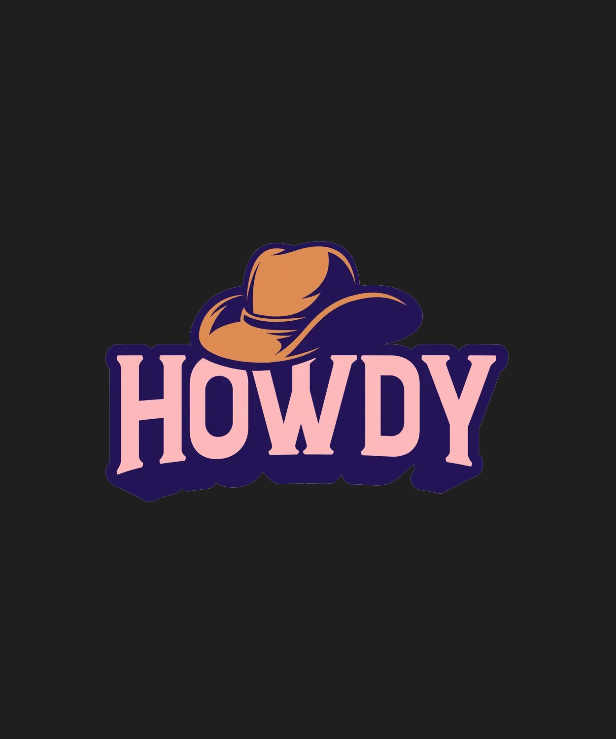 Cowboy Hat Howdy - DTF Ready to Press (black_bg)