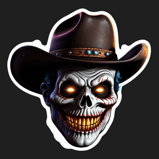 Cowboy Skull Sticker - UV DTF - Heat Press Transfer