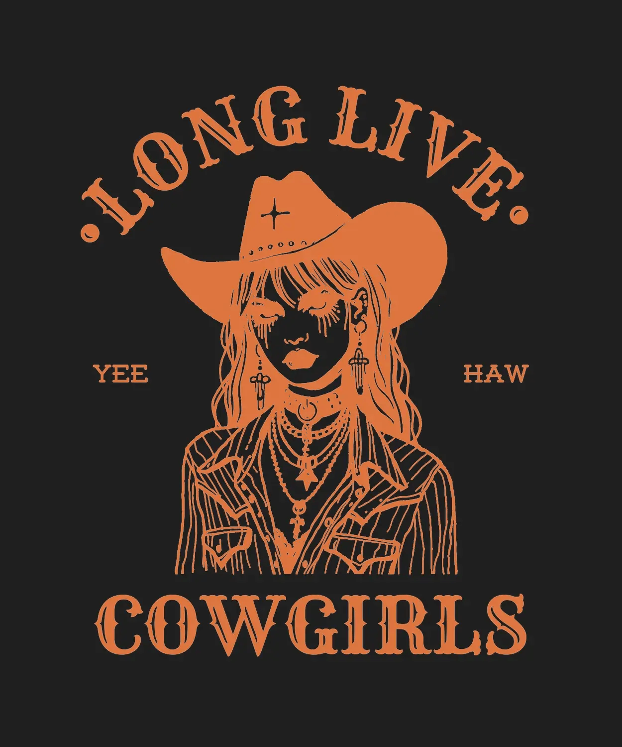 Cowgirls Yee Haw - DTF Ready to Press (black_bg)