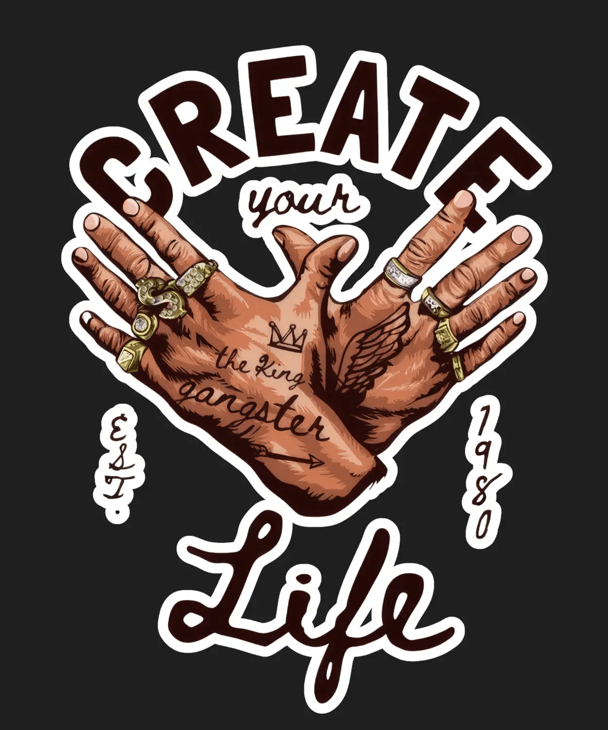 Create Your Life - DTF Ready to Press (black_bg)