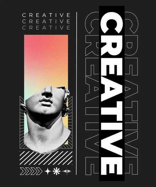 Creative Statue Graphics - DTF Ready to Press - Heat Press Transfer