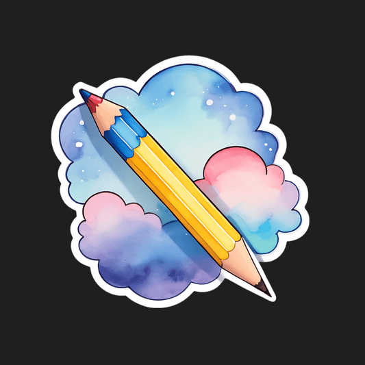 Creative Dreams - Pencil Cloud Sticker - Heat Press Transfer