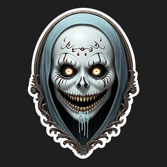 Creepy Skull Sticker - UV DTF Gothic Decor - Heat Press Transfer