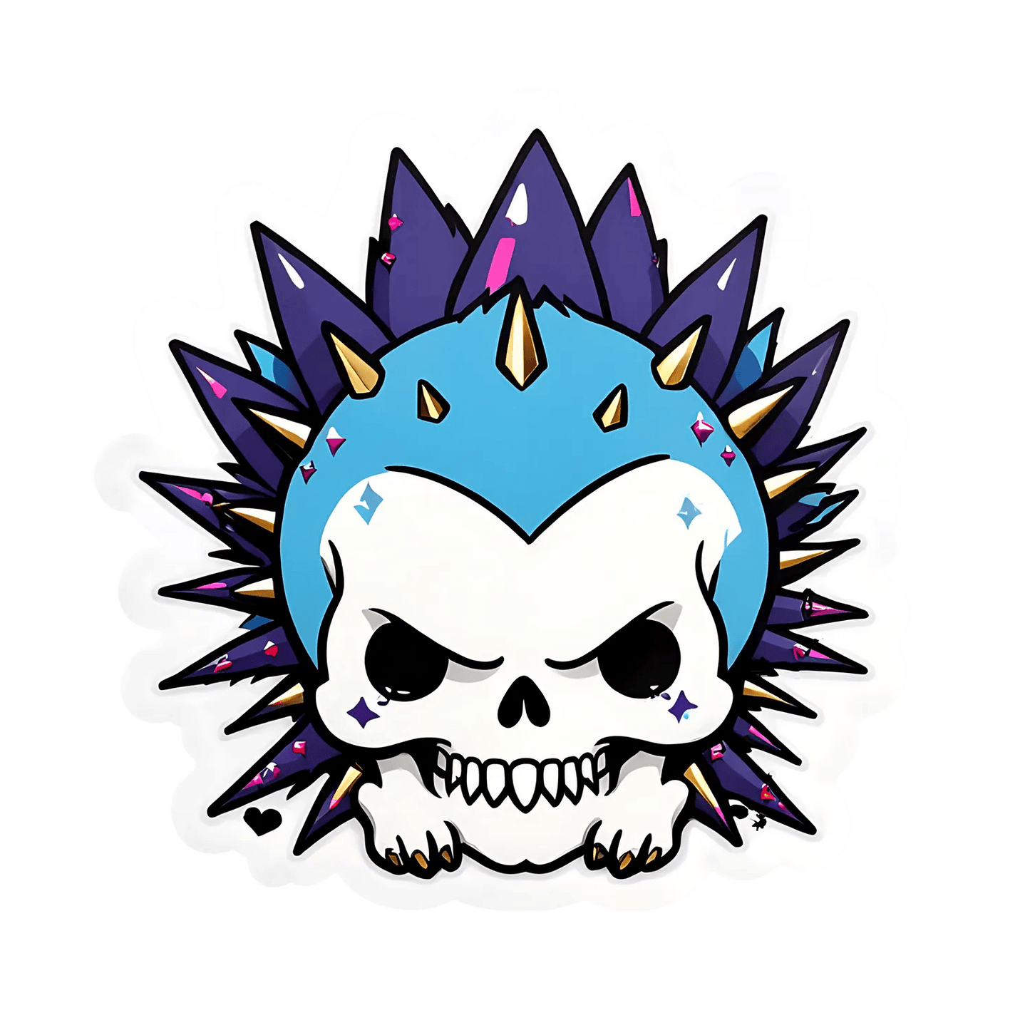 Crown Skull Sticker - UV DTF Design - Heat Press Transfer