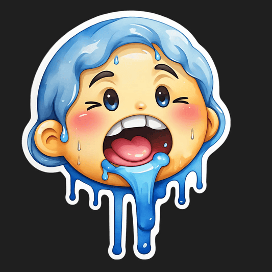 Crying Cartoon Face - Sticker - Heat Press Transfer