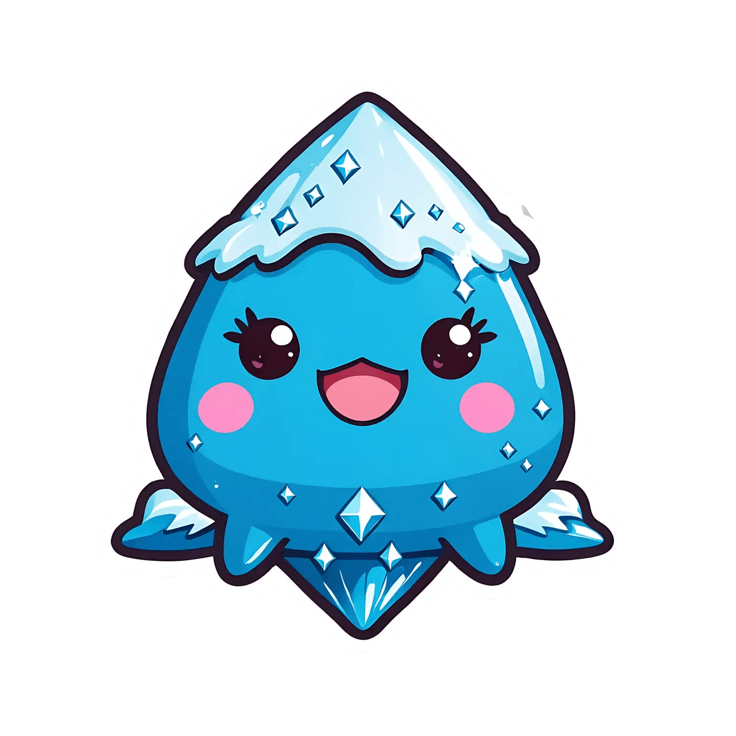 Crystal Slime - Cute Blue Sticker - Heat Press Transfer