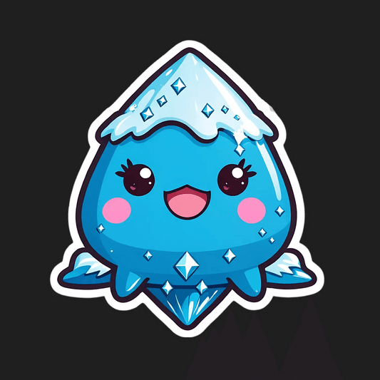 Crystal Slime - Cute Blue Sticker - Heat Press Transfer