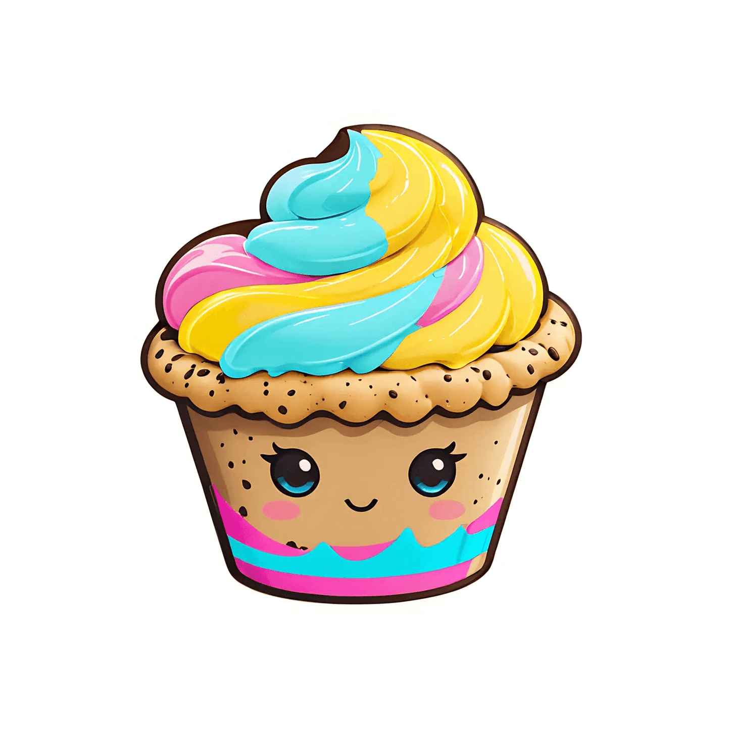 Cupcake Smile - Vibrant UV Sticker - Heat Press Transfer