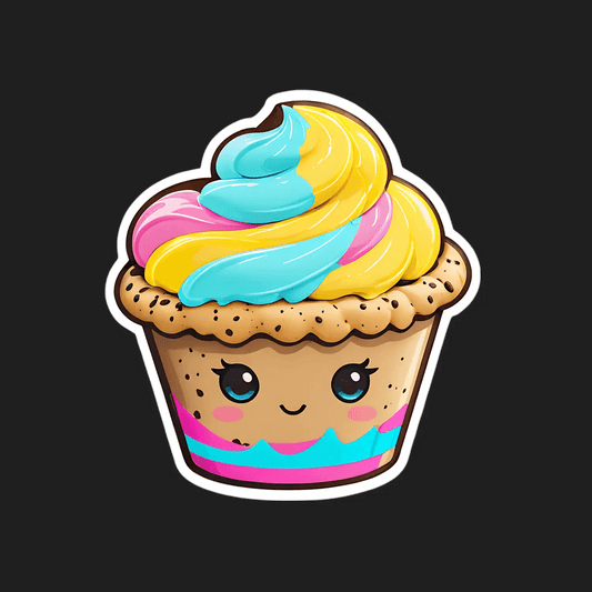 Cupcake Smile - Vibrant UV Sticker - Heat Press Transfer