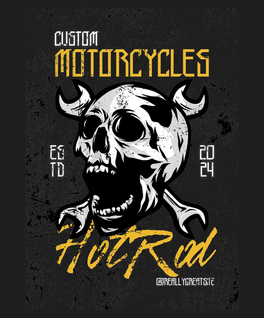 Custom Motorcycles Hotrod - DTF Ready to Press - Heat Press Transfer