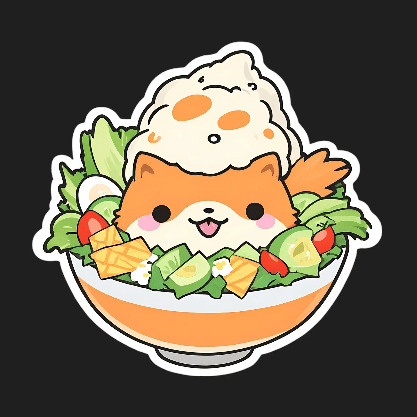 Cute Alpaca Salad Bowl - Sticker - Heat Press Transfer