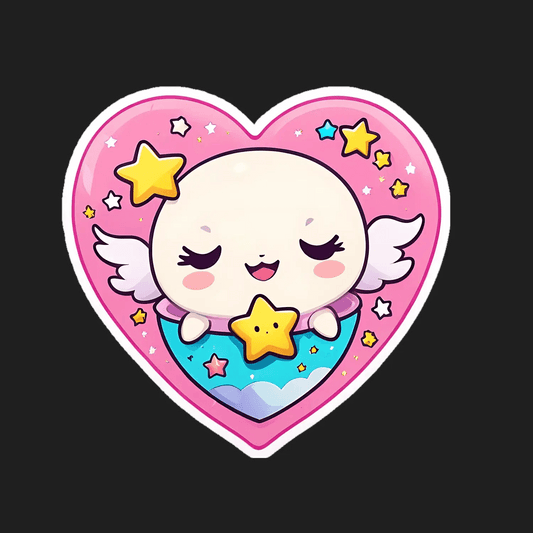Cute Angel Heart Sticker - Heat Press Transfer