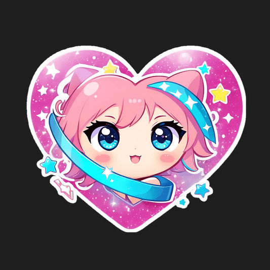 Cute Anime Heart - UV DTF Sticker - Heat Press Transfer