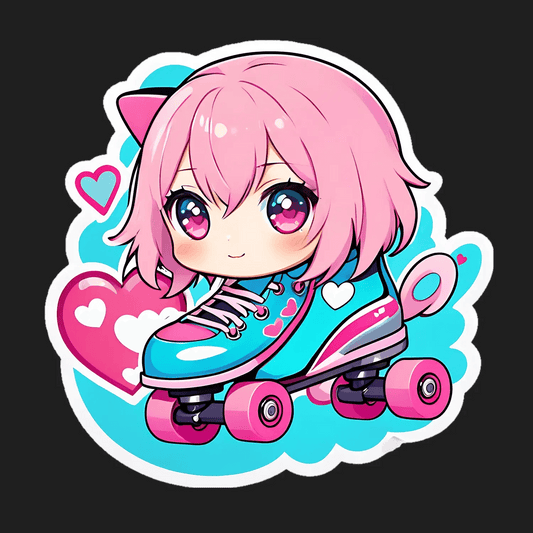 Cute Anime Skater - Sticker - Heat Press Transfer