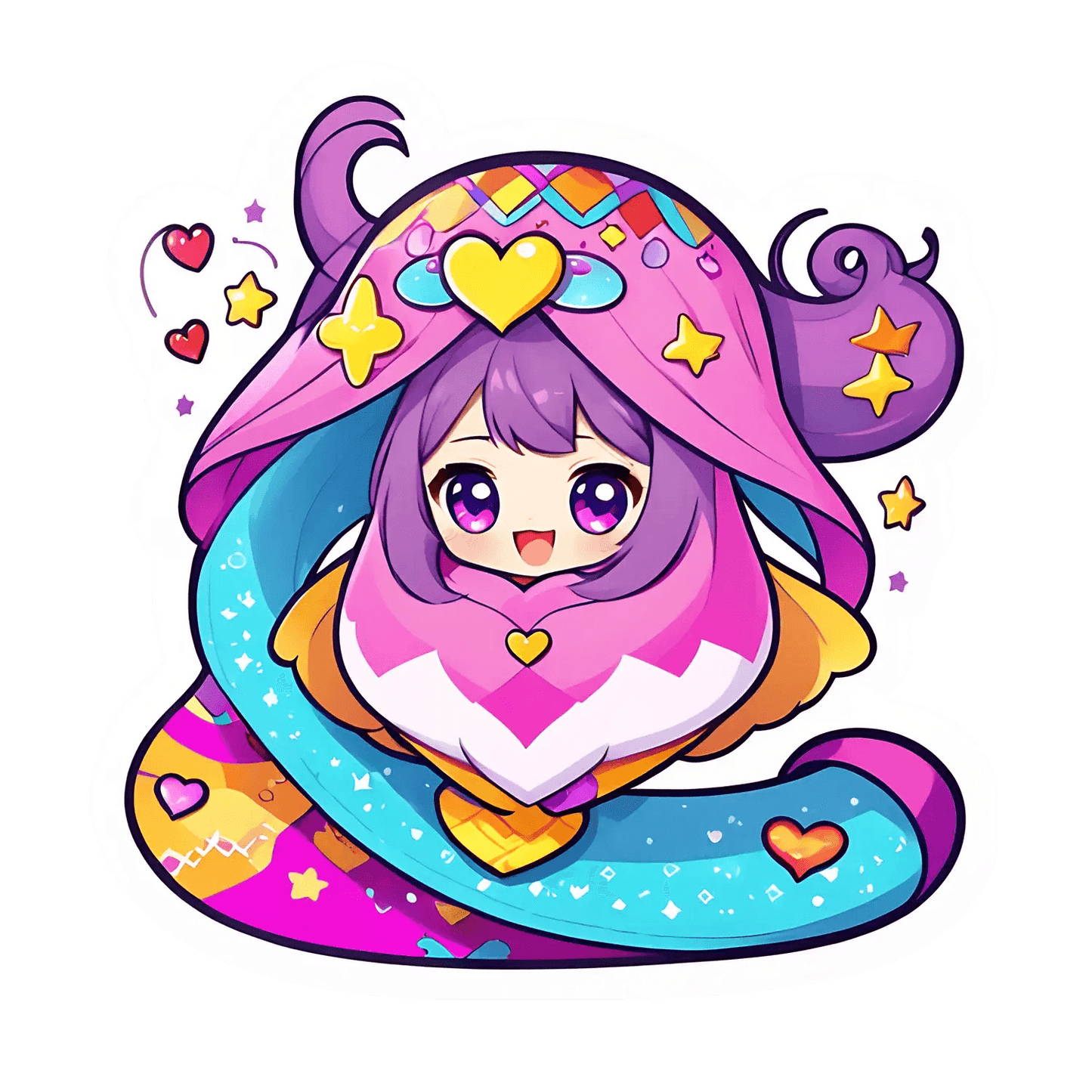 Cute Anime Wizard - Magical Sticker - Heat Press Transfer