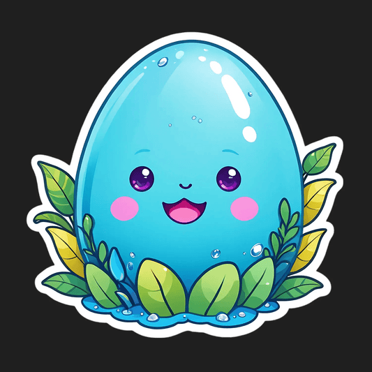 Cute Aqua Egg - Sticker - Heat Press Transfer