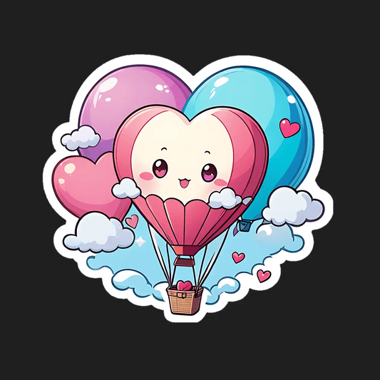 Cute Balloon Heart - Sticker - Heat Press Transfer