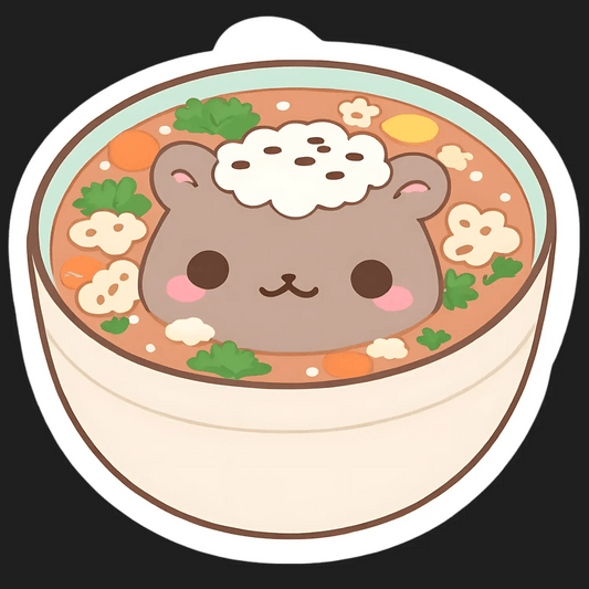 Cute Bear Soup - Sticker - Heat Press Transfer