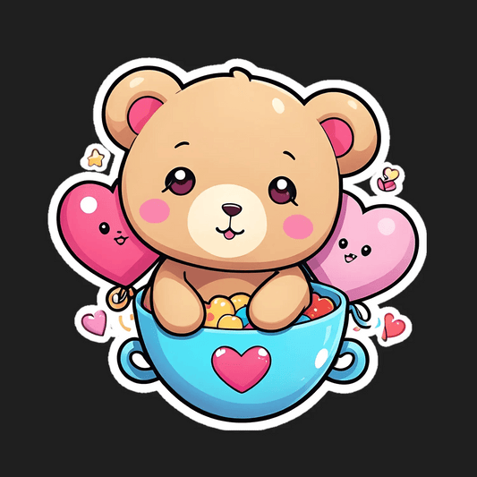 Cute Bear - Sticker - Heat Press Transfer