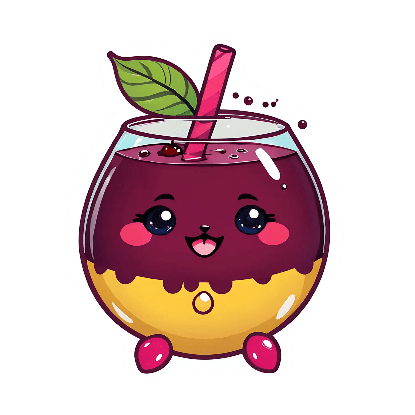 Cute Berry Juice - Sticker - Heat Press Transfer