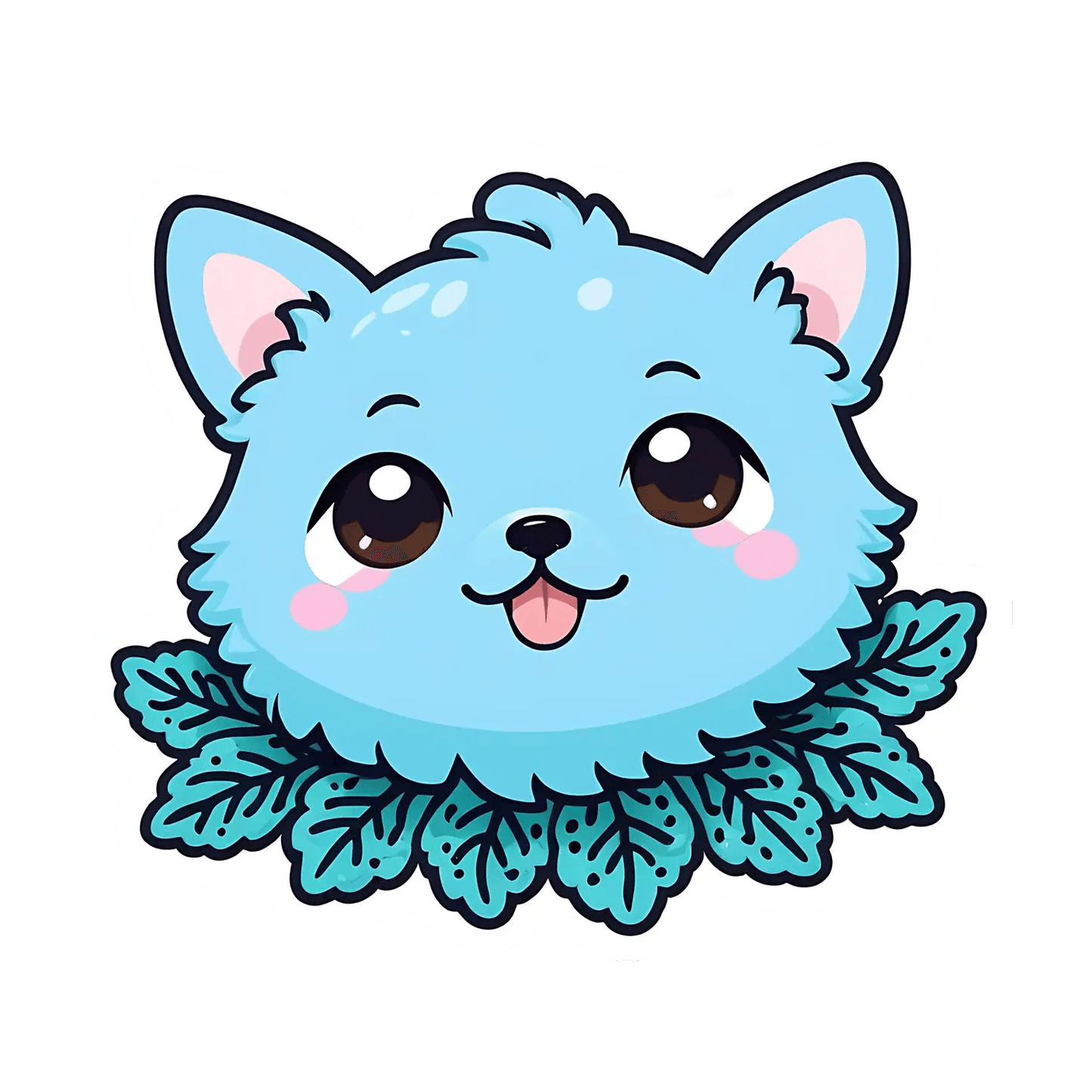 Cute Blue Cat - Sticker - Heat Press Transfer