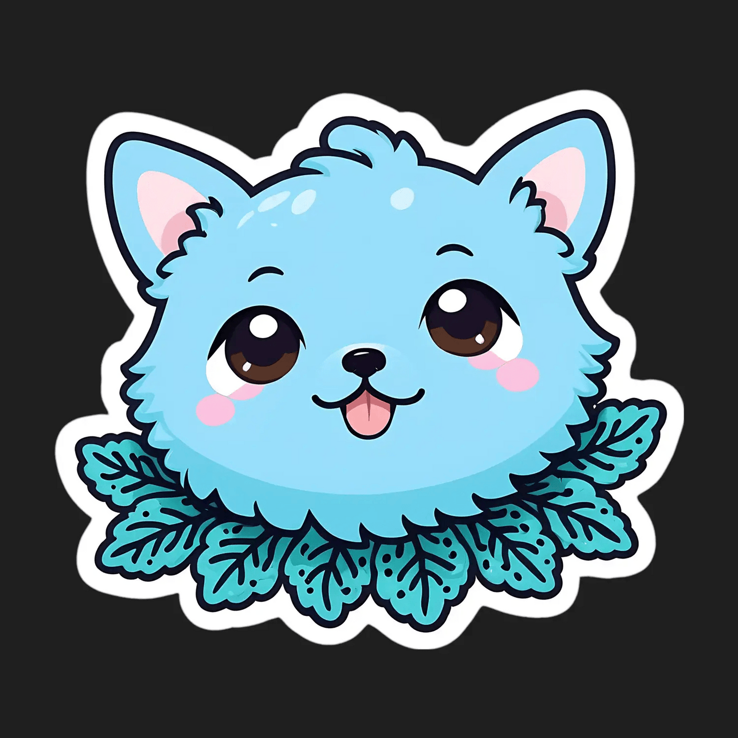 Cute Blue Cat - Sticker - Heat Press Transfer