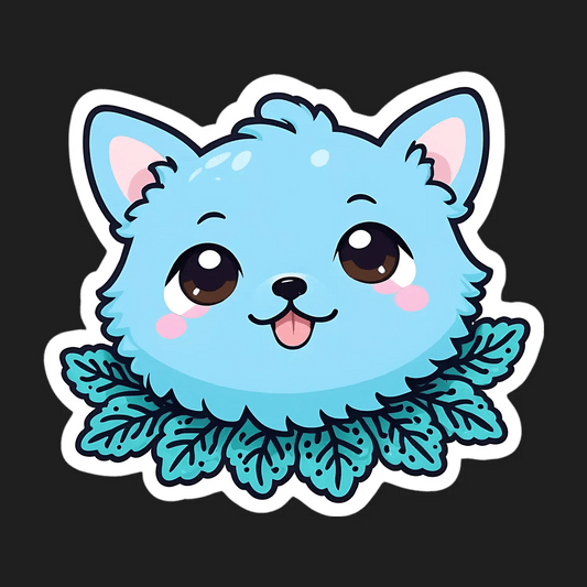 Cute Blue Cat - Sticker - Heat Press Transfer