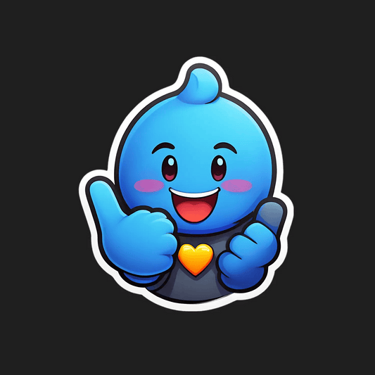 Cute Blue Character - Sticker - Heat Press Transfer