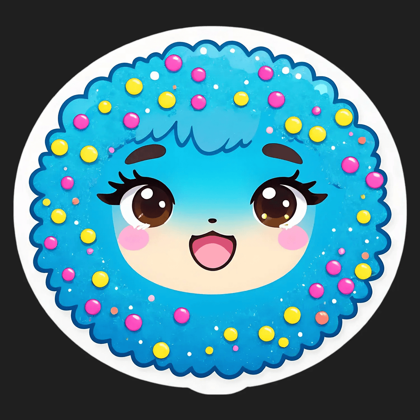 Cute Blue Jellyfish - Sticker - Heat Press Transfer
