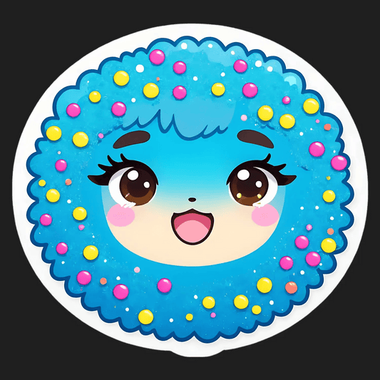 Cute Blue Jellyfish - Sticker - Heat Press Transfer