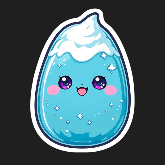 Cute Blue Slime - Sticker - Heat Press Transfer