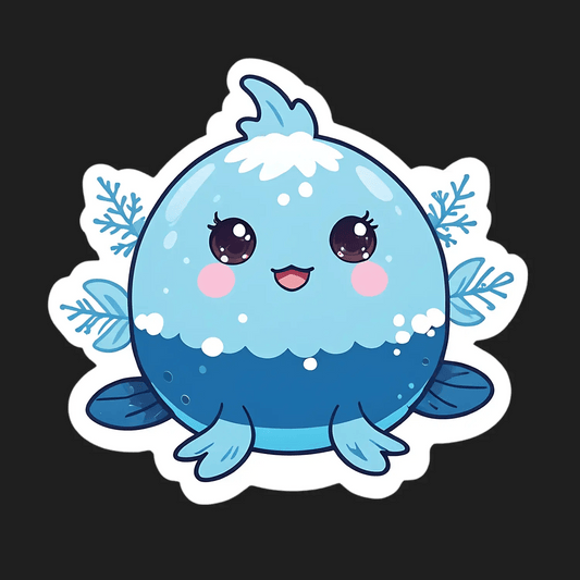 Cute Blue Whale - Sticker - Heat Press Transfer